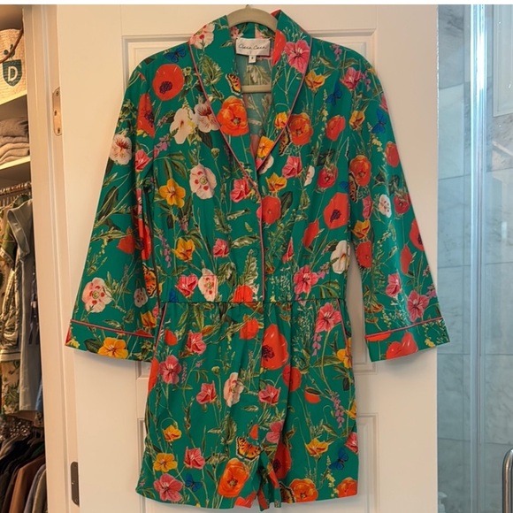 Cara Cara Garden Green Madison Tie Romper, Size S - Picture 4 of 10